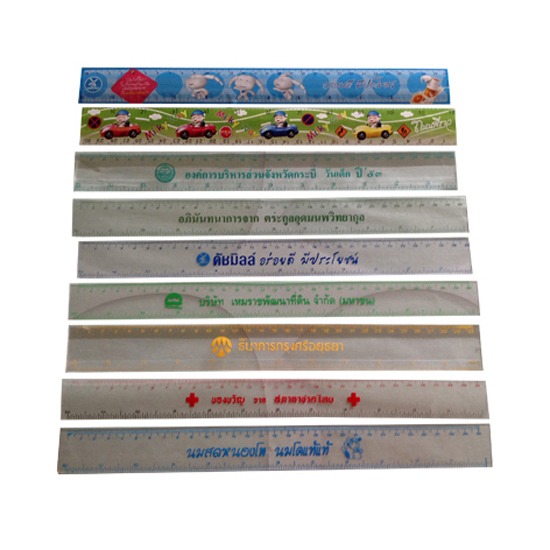โรงงานผลิตดินสอ นีราทิพ - ไม้บรรทัดใส่โลโก้